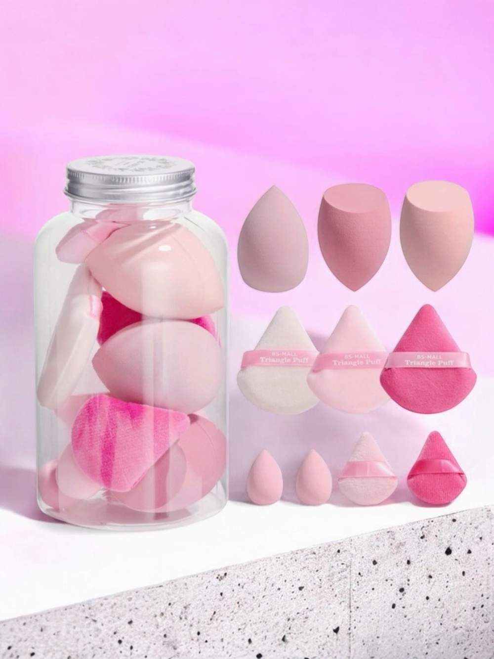 Makeup Sponge Set With Bottle, NWT